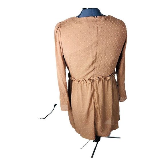 1466 Andree Women's sz 2X Brown Nude Textured Sheath Dress Knee Length - Picture 5 of 9